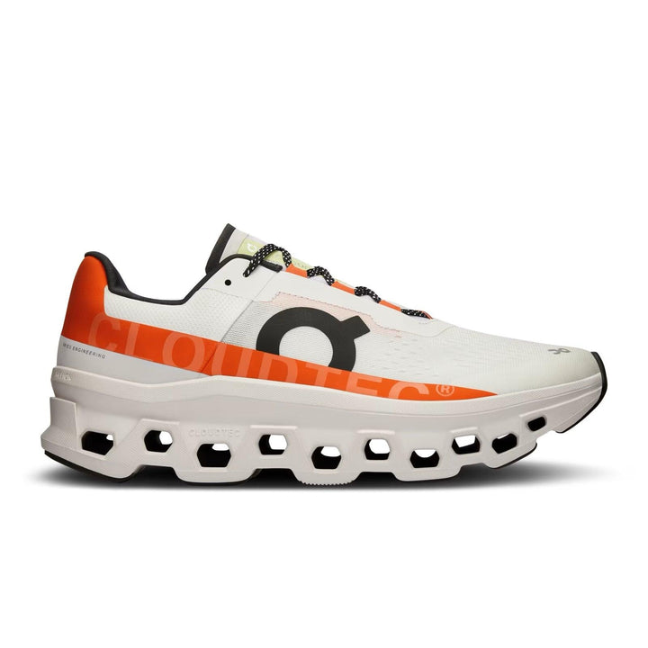 ON Cloudmonster Donna - 61.98083 Undyed-White/ Flame - Grossi Sport SA